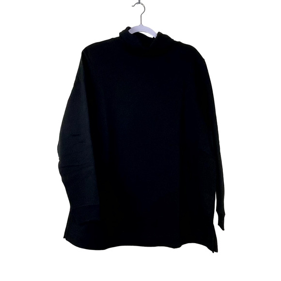 Karen Scott Sport Black Cotton Turtleneck Sweatshirt NWT Plus Size 1X - Picture 2 of 8